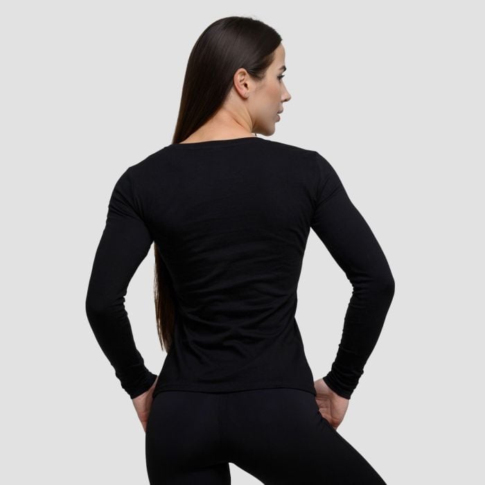 Ženska majica dugih rukava Basic Black - GymBeam XXL