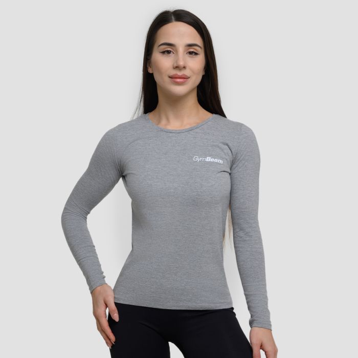 Ženska majica dugih rukava Basic Grey - GymBeam XXL