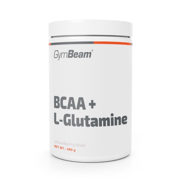 BCAA + L-Glutamine - GymBeam 480 g - jagoda-kivi