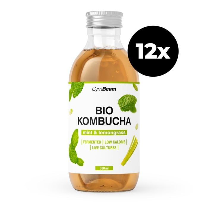BIO Kombuča - GymBeam 330 ml - малина и хибискус