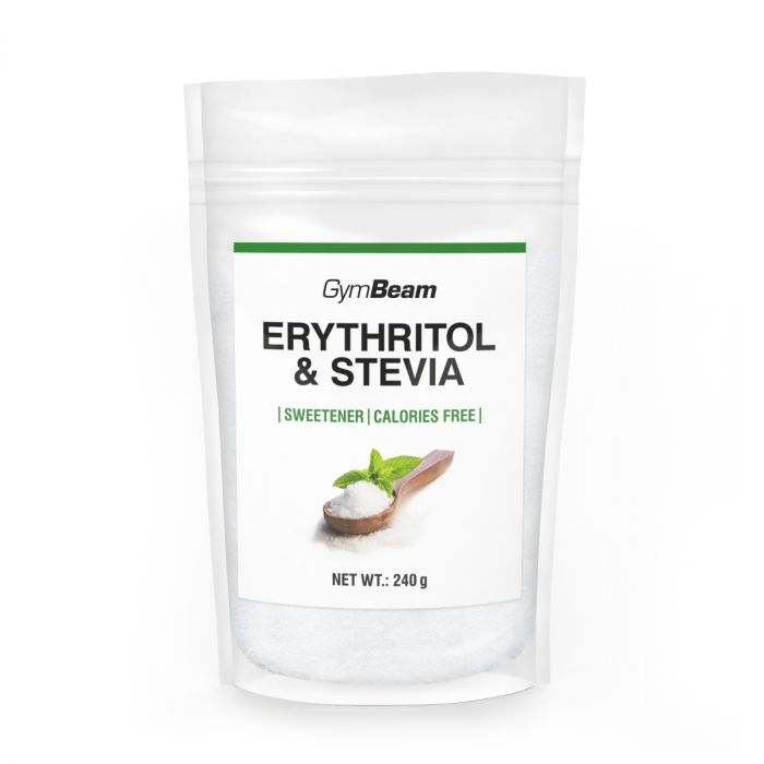 Zaslađivač eritritol i stevija - GymBeam 240 g