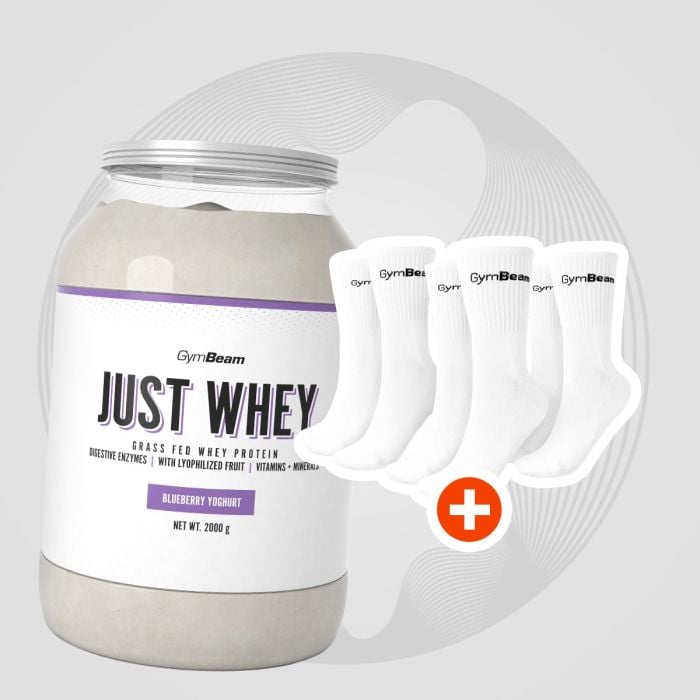 Just Whey protein surutke od mleka krava sa pašnjaka – GymBeam 1000 g - borovnica jogurt - 00