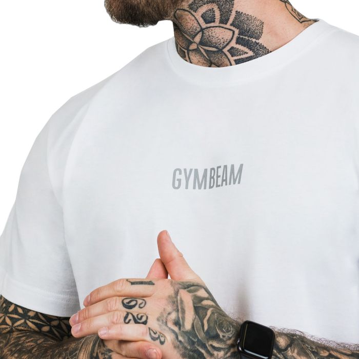 Majica kratkih rukava FIT White - GymBeam XXL