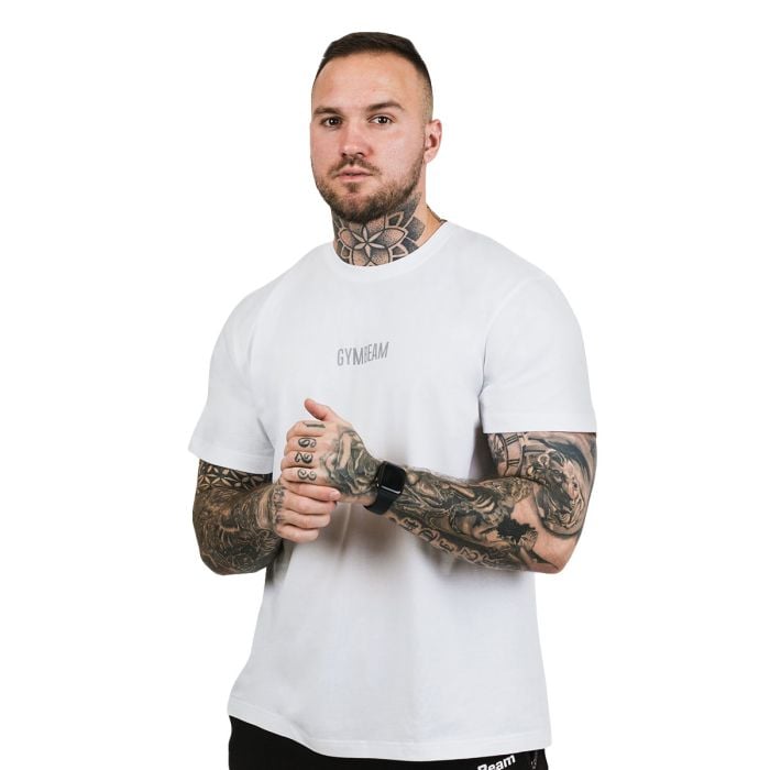 Majica kratkih rukava FIT White - GymBeam XXL