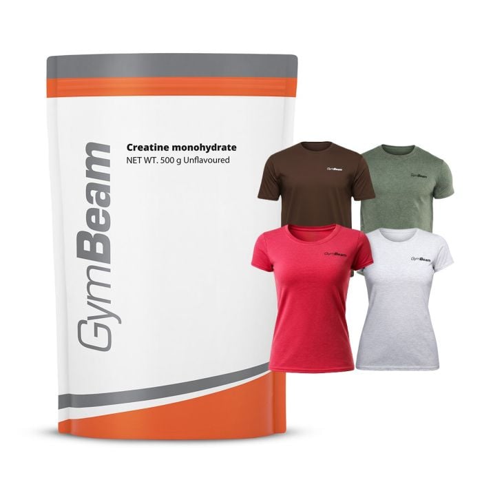100% Kreatin Monohidrat - GymBeam 500 g - bez ukusa - 01