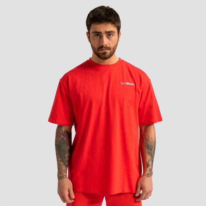 Muška oversized majica Limitless Hot Red - GymBeam S