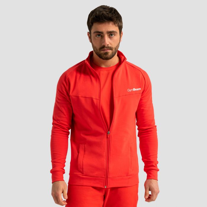 Muška dukserica Zip Up Limitless Hot Red - GymBeam XXXL