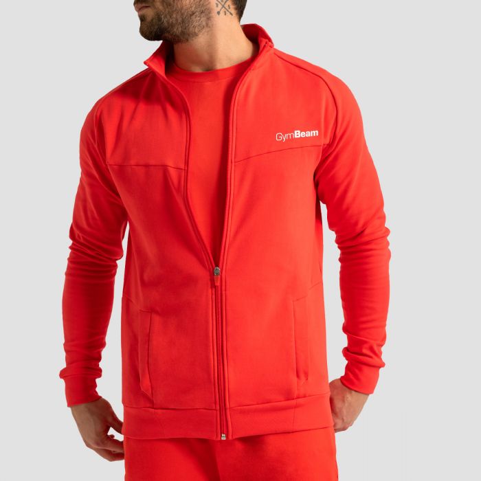 Muška dukserica Zip Up Limitless Hot Red - GymBeam XXXL