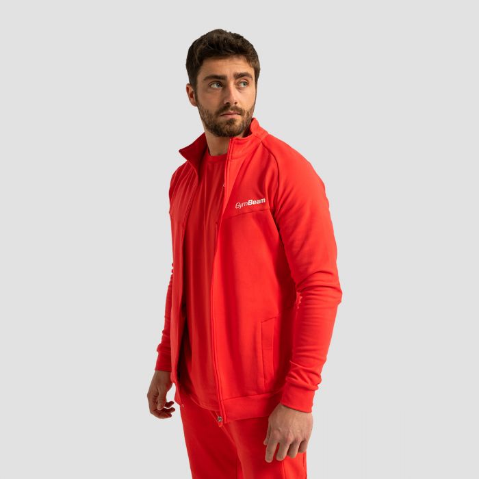 Muška dukserica Zip Up Limitless Hot Red - GymBeam XXXL