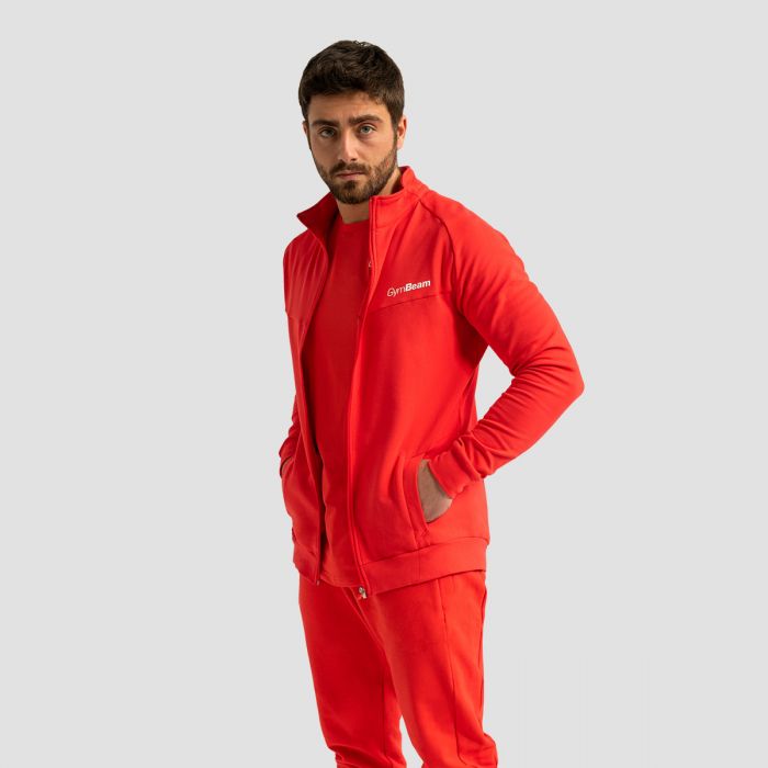 Muška dukserica Zip Up Limitless Hot Red - GymBeam XXXL