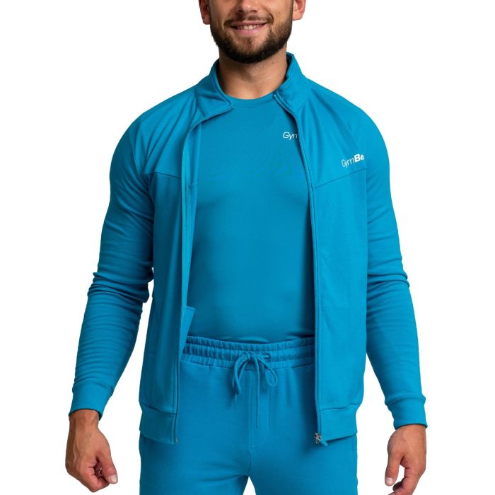 Muška dukserica Zip Up Limitless Aquamarine - GymBeam XXXL