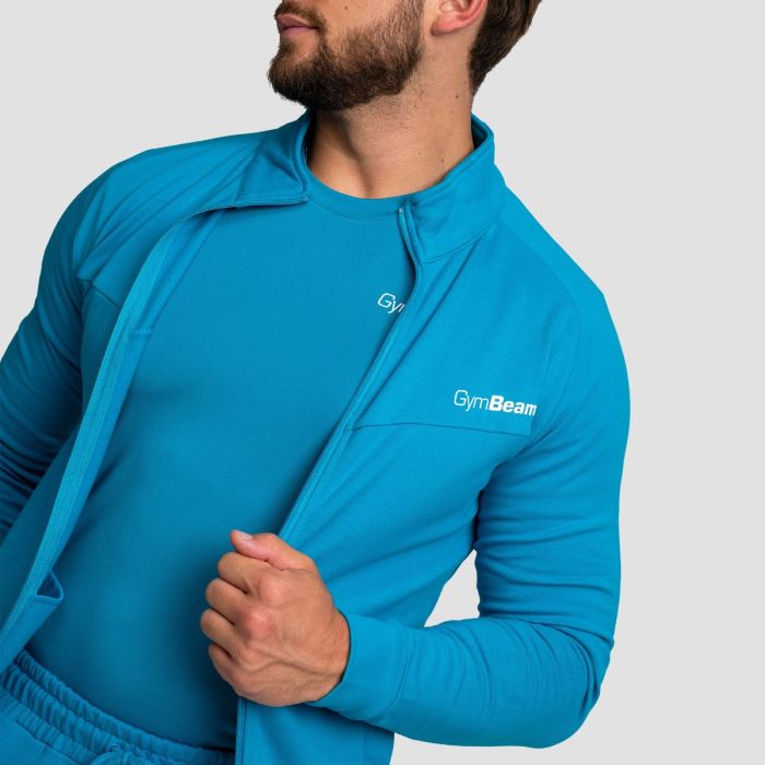 Muška dukserica Zip Up Limitless Aquamarine - GymBeam XXXL