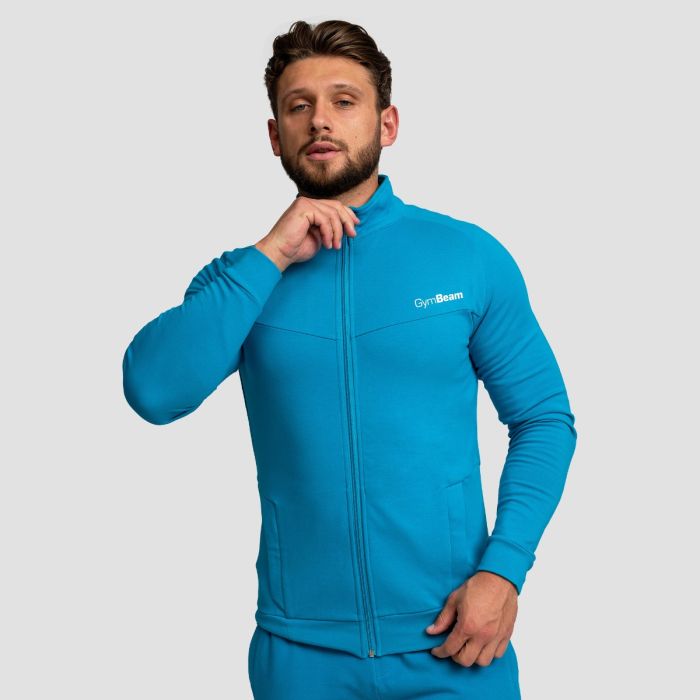 Muška dukserica Zip Up Limitless Aquamarine - GymBeam XXXL