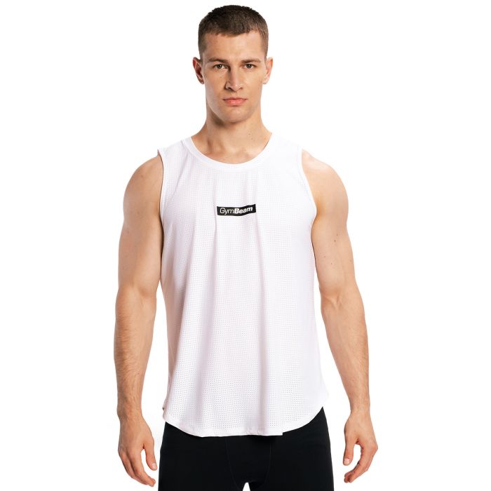 Majica bez rukava Combat White - GymBeam XXL