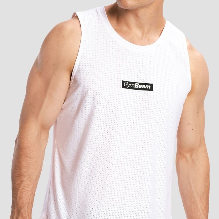 Majica bez rukava Combat White - GymBeam XXL