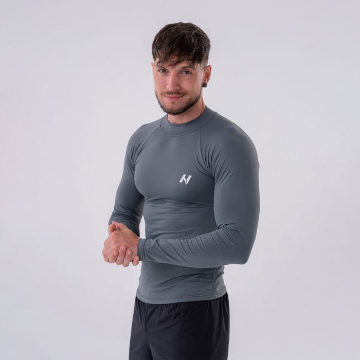 Men‘s T-shirt Long-Sleeve Active Grey - NEBBIA