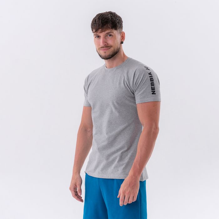 Men‘s T-shirt Sporty Fit Essentials Light Grey - NEBBIA