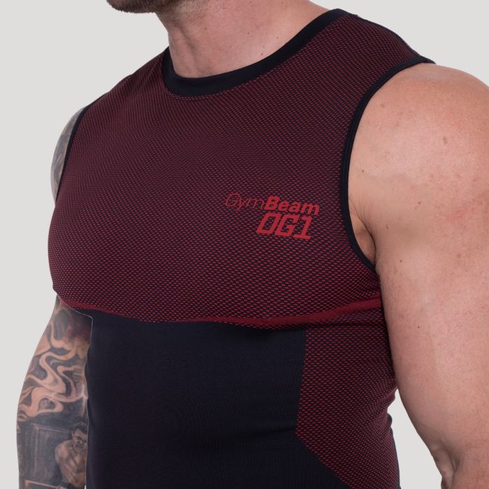 OG1 Seamless Tanktop Black/Red - GymBeam XXL