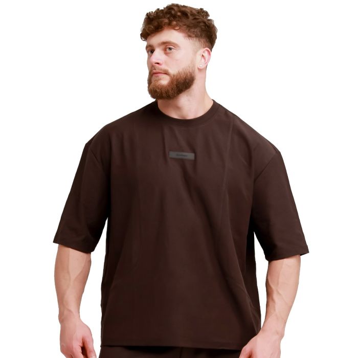 Muška oversized majica Unstoppable Brown - GymBeam XL
