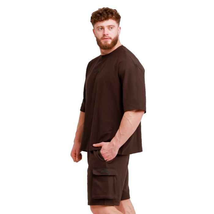 Muška oversized majica Unstoppable Brown - GymBeam XL