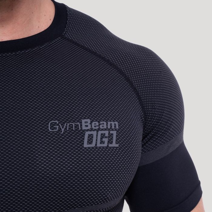 OG1 Seamless T-shirt Black/Grey - GymBeam XL