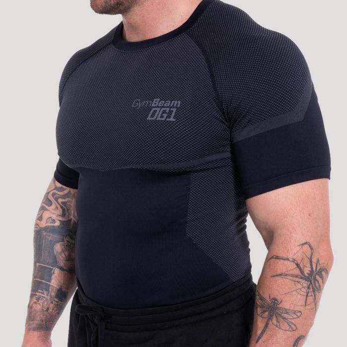 OG1 Seamless T-shirt Black/Grey - GymBeam XL