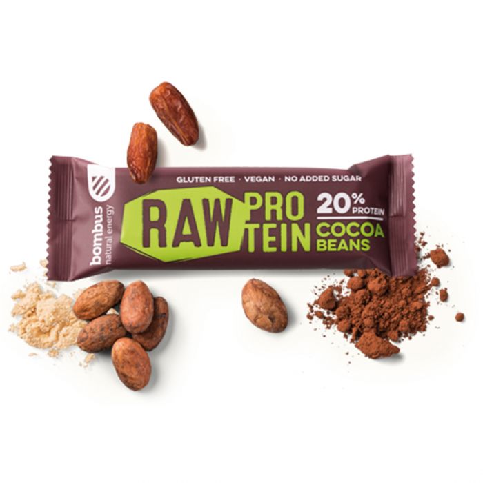 Raw протеинска чоколадица 50 г - BOMBUS 