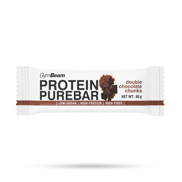 Proteinska čokoladica Protein PureBar – GymBeam 60 g - dupli komadići čokolade