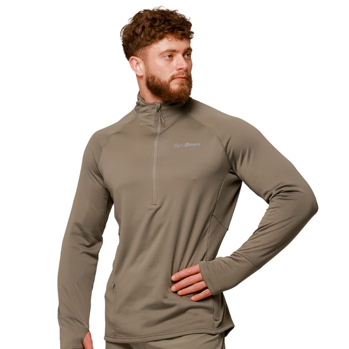 Majica za trčanje Pulse 1/2 Zip Vetiver - GymBeam XL