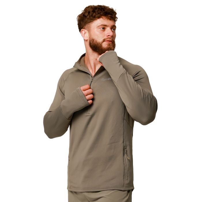 Majica za trčanje Pulse 1/2 Zip Vetiver - GymBeam XL