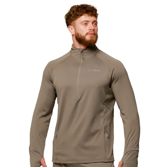 Majica za trčanje Pulse 1/2 Zip Vetiver - GymBeam XL