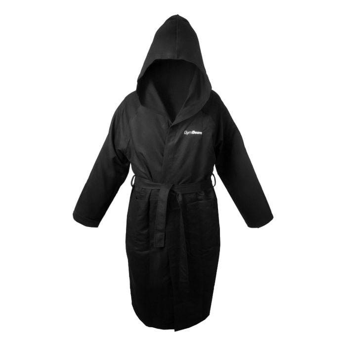 Quick-Dry Bathrobe Black - GymBeam XXL