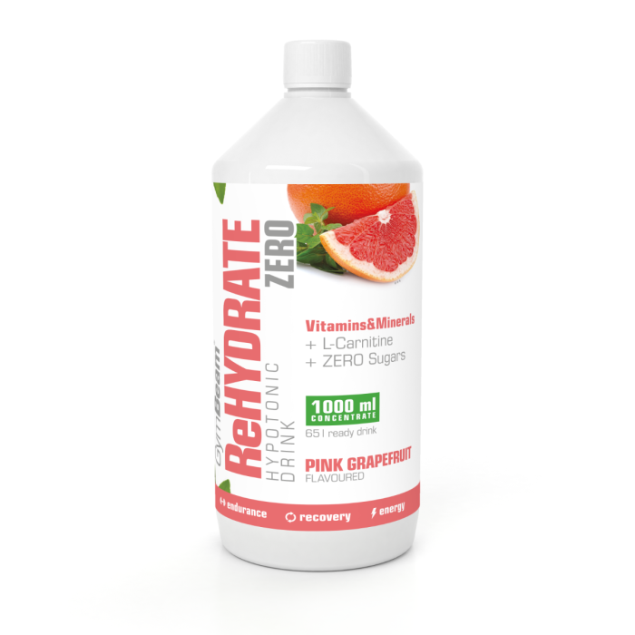 Ionic drink ReHydrate ZERO - GymBeam pink grapefruit - 1000 ml