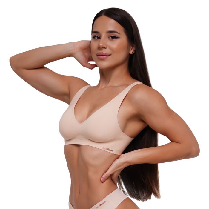 Seamless grudnjak Beige - GymBeam XS