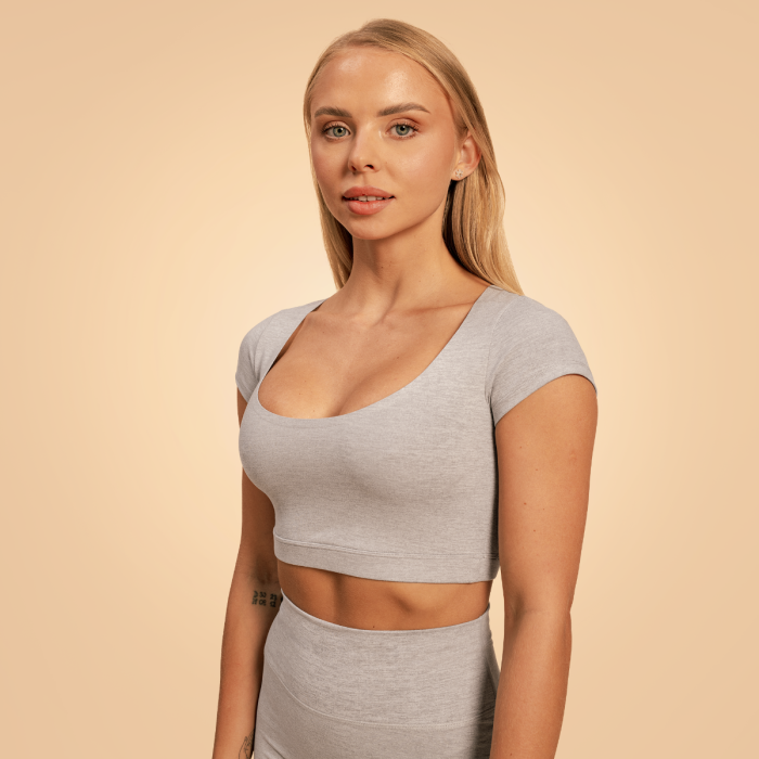 Ženska majica Cropped Sense Grey - BeastPink M