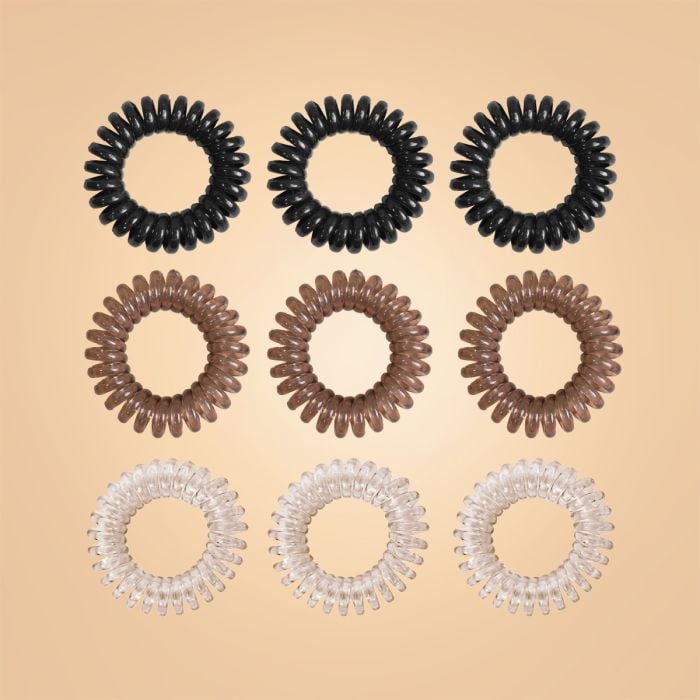 Set spiralnih gumica za kosu - BeastPink crna