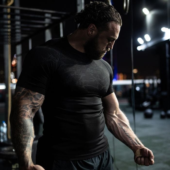 Majica Static Seamless Black - GymBeam L