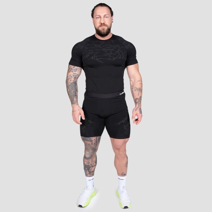 Majica Static Seamless Black - GymBeam L