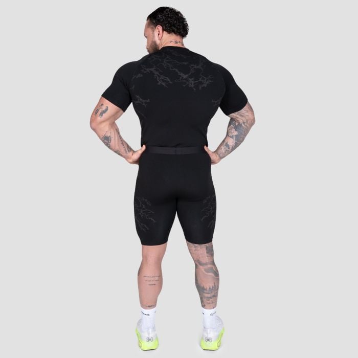 Majica Static Seamless Black - GymBeam L