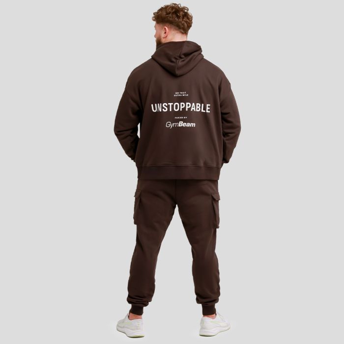 Muški duks Unstoppable Brown - GymBeam XXL