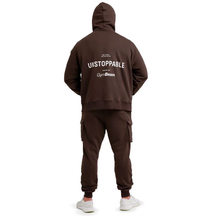 Muški duks Unstoppable Brown - GymBeam XXL