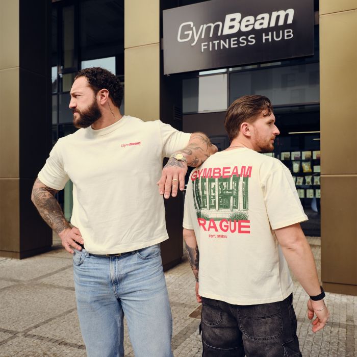 Majica Prague Cream - GymBeam XXL