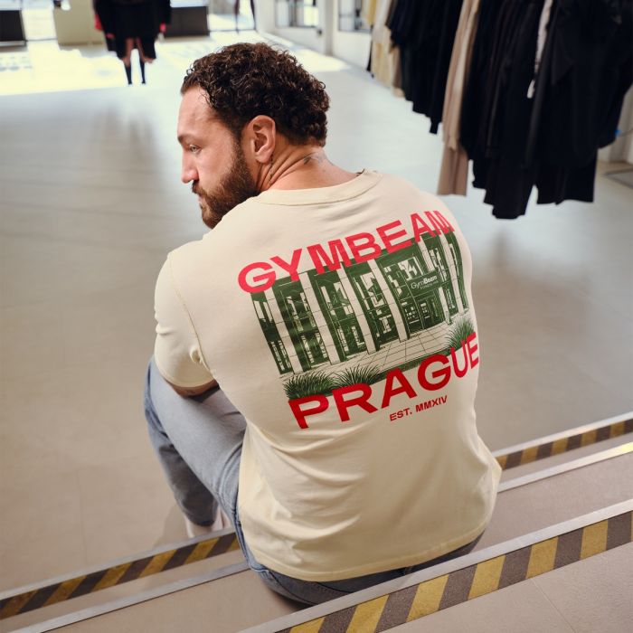 Majica Prague Cream - GymBeam XXL