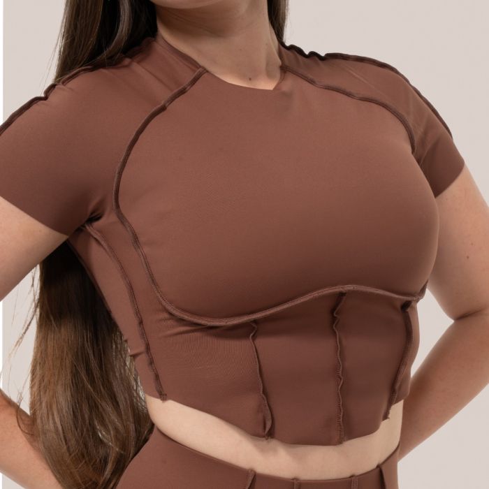 Dámské tričko Cropped Cosmo Brown - GymBeam M