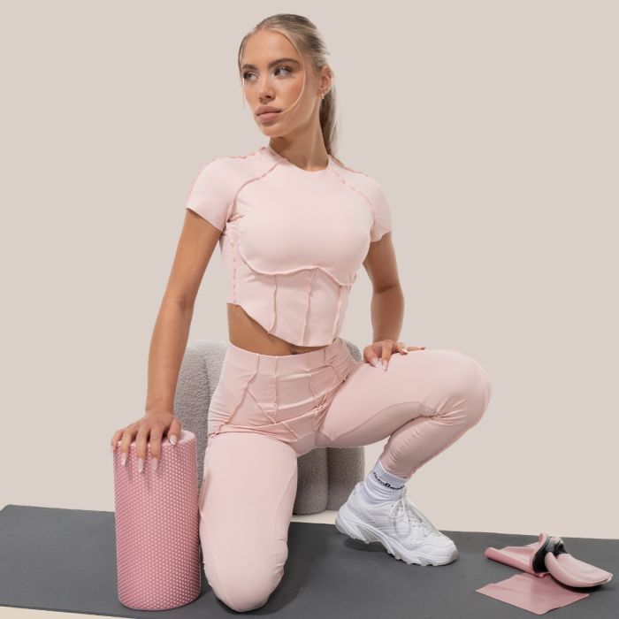 Dámské tričko Cropped Cosmo Pink - GymBeam L
