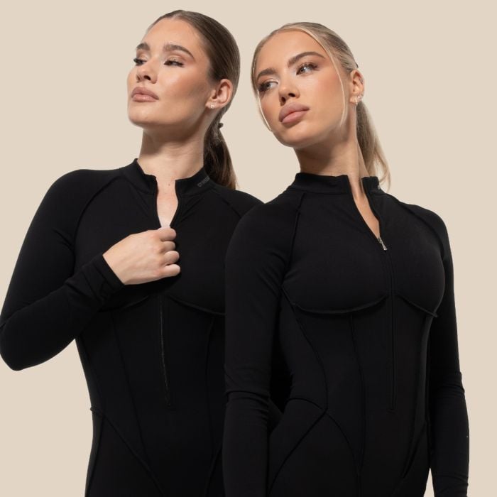 Dámský overal Zip-Up Cosmo Black- GymBeam L
