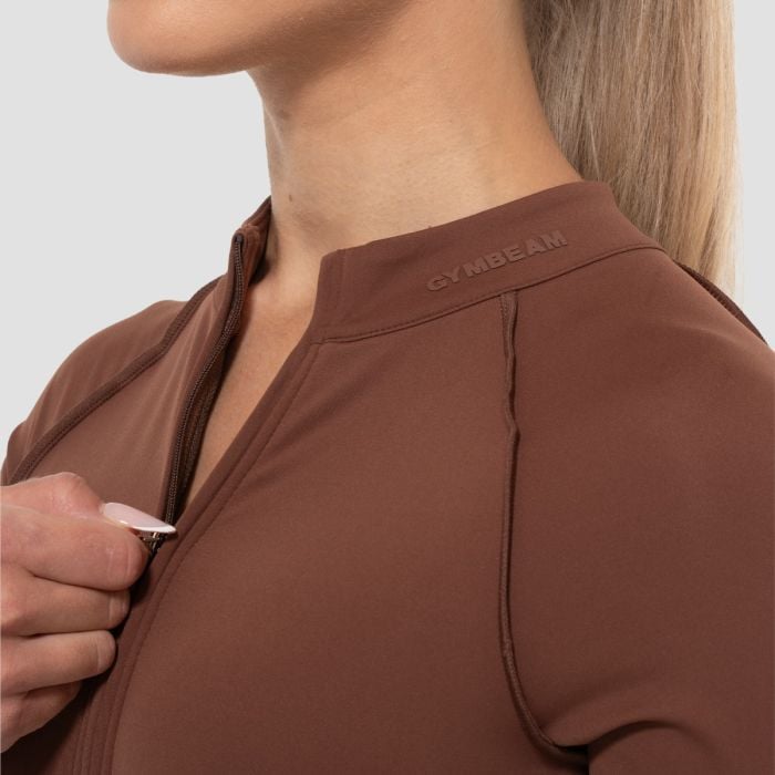 Dámský overal Zip-Up Cosmo Brown - GymBeam L