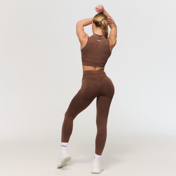 Women‘s Fierce Seamless Leggings Brown - GymBeam M