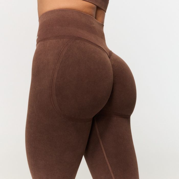 Women‘s Fierce Seamless Leggings Brown - GymBeam M