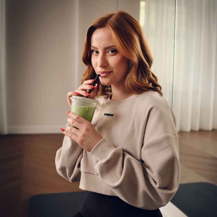 Ženski duks Aura Cropped Grey - GymBeam M